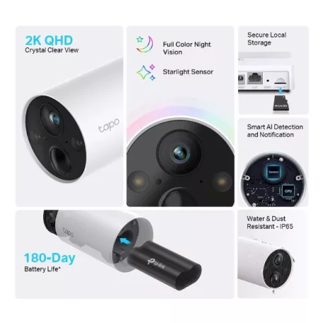 TP-LINK Tapo C420S1 Okos, vezeték nélküli kamera rendszer 2K QHD, 1-Kamerás