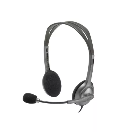 Logitech LGT-H110, Vezetékes, Iroda/telefonos ügyfélközpont, 20 - 20000 Hz, 74 g, Headset, Szürke, Sötétszürke