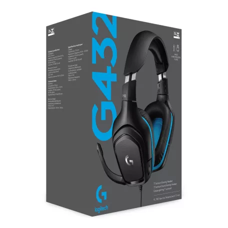 Logitech G 981-000770, Vezetékes, Játék, 20 - 20000 Hz, 280 g, Headset, Fekete, Kék