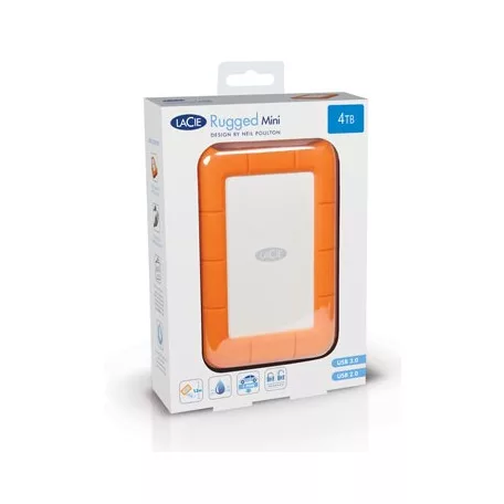 LaCie Rugged Mini, 4 TB, 3.2 Gen 1 (3.1 Gen 1), 5400 RPM, Narancssárga