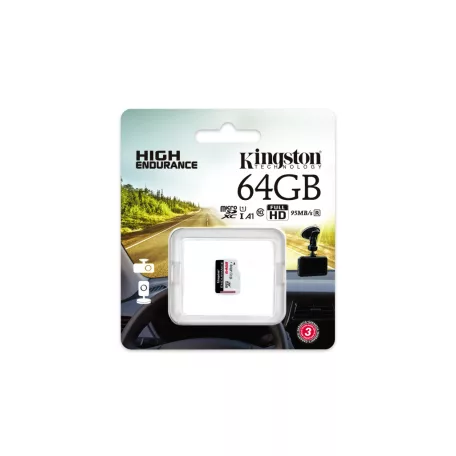 Kingston Technology High Endurance, 64 GB, MicroSD, Class 10, UHS-I, 95 MB/s, 30 MB/s