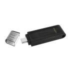 Kingston Technology DataTraveler 70, 128 GB, USB C-típus, 3.2 Gen 1 (3.1 Gen 1), Kupakos, 7 g, Fekete