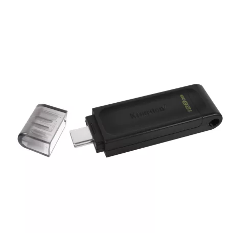 Kingston Technology DataTraveler 70, 128 GB, USB C-típus, 3.2 Gen 1 (3.1 Gen 1), Kupakos, 7 g, Fekete