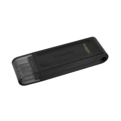   Kingston Technology DataTraveler 70, 128 GB, USB C-típus, 3.2 Gen 1 (3.1 Gen 1), Kupakos, 7 g, Fekete