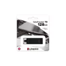 Kingston Technology DataTraveler 70, 128 GB, USB C-típus, 3.2 Gen 1 (3.1 Gen 1), Kupakos, 7 g, Fekete