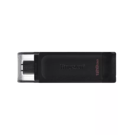Kingston Technology DataTraveler 70, 128 GB, USB C-típus, 3.2 Gen 1 (3.1 Gen 1), Kupakos, 7 g, Fekete