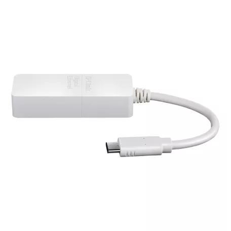 D-Link DUB-E130, Vezetékes, USB C-típus, Ethernet, 1000 Mbit/s, Fehér