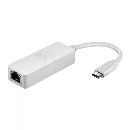 D-Link DUB-E130, Vezetékes, USB C-típus, Ethernet, 1000 Mbit/s, Fehér