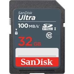   SanDisk Ultra 32GB SDHC Mem Card 100MB/s, 32 GB, SDHC, Class 10, UHS-I, 100 MB/s, Class 1 (U1)