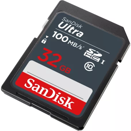 SanDisk Ultra 32GB SDHC Mem Card 100MB/s, 32 GB, SDHC, Class 10, UHS-I, 100 MB/s, Class 1 (U1)