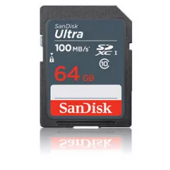   SanDisk Ultra, 64 GB, SDXC, Class 10, UHS-I, 100 MB/s, Class 1 (U1)
