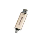 Transcend JetFlash 930C, 512 GB, USB Type-A / USB Type-C, 3.2 Gen 1 (3.1 Gen 1), 420 MB/s, Kupakos, Arany