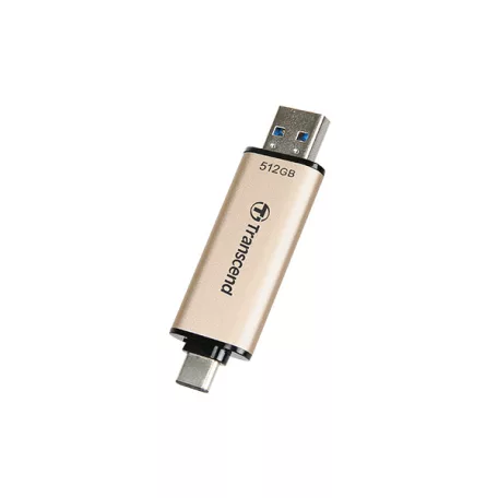 Transcend JetFlash 930C, 512 GB, USB Type-A / USB Type-C, 3.2 Gen 1 (3.1 Gen 1), 420 MB/s, Kupakos, Arany