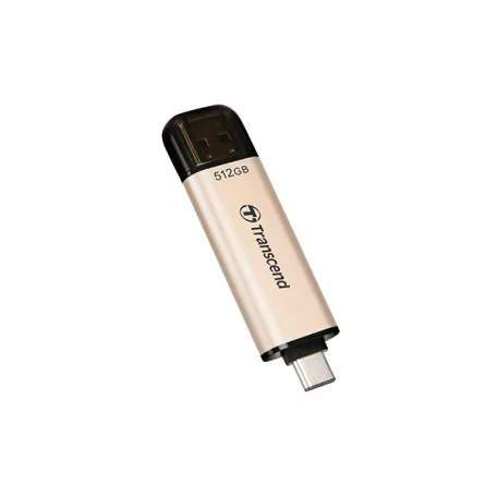 Transcend JetFlash 930C, 512 GB, USB Type-A / USB Type-C, 3.2 Gen 1 (3.1 Gen 1), 420 MB/s, Kupakos, Arany