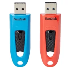   SanDisk Ultra, 64 GB, USB A típus, 3.2 Gen 1 (3.1 Gen 1), 130 MB/s, Tolattyú, Kék, Vörös