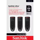SanDisk Ultra, 64 GB, USB A típus, 3.2 Gen 1 (3.1 Gen 1), 130 MB/s, Tolattyú, Fekete