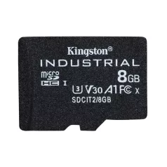   Kingston Technology Industrial, 8 GB, MicroSDHC, Class 10, UHS-I, 100 MB/s, 80 MB/s