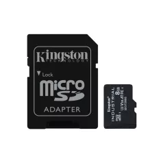   Kingston Technology Industrial, 8 GB, MicroSDHC, Class 10, UHS-I, 100 MB/s, 80 MB/s