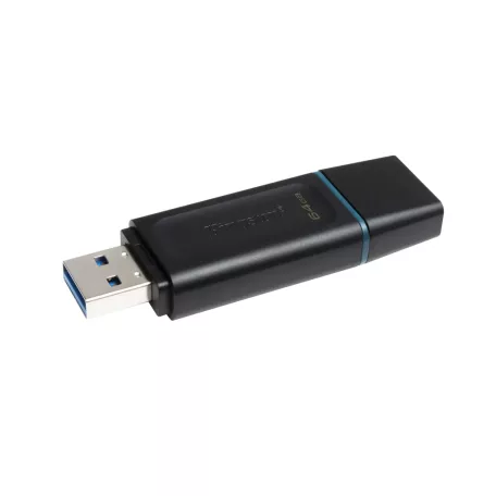 Kingston Technology DataTraveler Exodia, 64 GB, USB A típus, 3.2 Gen 1 (3.1 Gen 1), Kupakos, 22 g, Fekete, Türkizkék