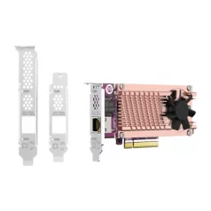   QNAP QM2 CARD, M.2, PCIe, Alacsony profilú, PCI 3.0, RJ-45, Ezüst