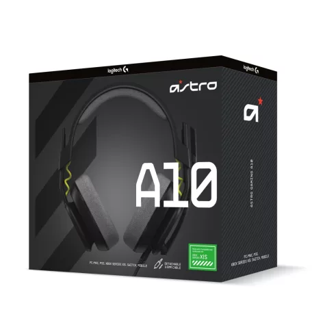 ASTRO Gaming A10 Headset, Vezetékes, 20 - 20000 Hz, Játék, 246 g, Headset, Fekete