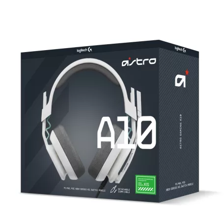 ASTRO Gaming A10 Headset, Vezetékes, Játék, 20 - 20000 Hz, 246 g, Headset, Fehér
