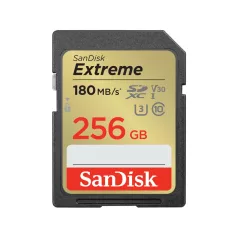   SanDisk Extreme, 256 GB, SDXC, Class 10, UHS-I, 180 MB/s, 130 MB/s