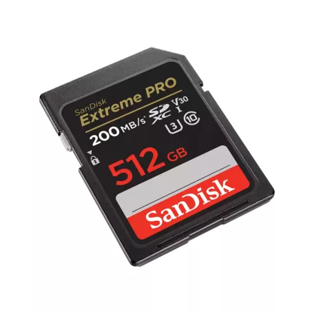 SanDisk Extreme PRO, 512 GB, SDXC, Class 10, 200 MB/s, 140 MB/s, Class 3 (U3)