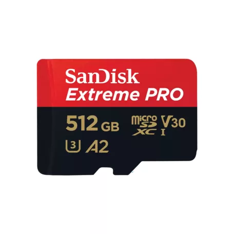 SanDisk Extreme PRO, 512 GB, MicroSDXC, Class 10, UHS-I, 200 MB/s, 140 MB/s