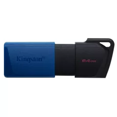   Kingston Technology DataTraveler Exodia M, 64 GB, USB A típus, 3.2 Gen 1 (3.1 Gen 1), Tolattyú, 10 g, Fekete, Kék