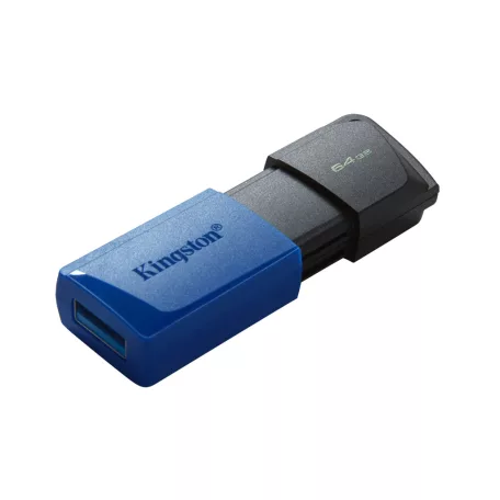 Kingston Technology DataTraveler Exodia M, 64 GB, USB A típus, 3.2 Gen 1 (3.1 Gen 1), Tolattyú, 10 g, Fekete, Kék