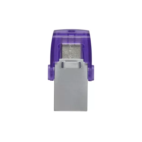 Kingston Technology DataTraveler microDuo 3C, 128 GB, USB Type-A / USB Type-C, 3.2 Gen 1 (3.1 Gen 1), 200 MB/s, Egyéb típusú, Rozsdamentes acél, Lila