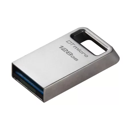 Kingston Technology DataTraveler Micro, 128 GB, USB A típus, 3.2 Gen 1 (3.1 Gen 1), 200 MB/s, Kupak nélküli, Ezüst