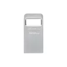 Kingston Technology DataTraveler Micro, 128 GB, USB A típus, 3.2 Gen 1 (3.1 Gen 1), 200 MB/s, Kupak nélküli, Ezüst