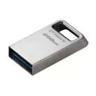 Kingston Technology DataTraveler Micro, 256 GB, USB A típus, 3.2 Gen 1 (3.1 Gen 1), 200 MB/s, Kupak nélküli, Ezüst
