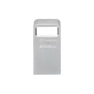 Kingston Technology DataTraveler Micro, 256 GB, USB A típus, 3.2 Gen 1 (3.1 Gen 1), 200 MB/s, Kupak nélküli, Ezüst