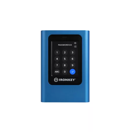 Kingston Technology IronKey Vault Privacy 80, 1,92 TB, USB C-típus, 3.2 Gen 1 (3.1 Gen 1), 250 MB/s, Jelszavas védelem, Kék