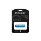 Kingston Technology IronKey Vault Privacy 50, 16 GB, USB A típus, 3.2 Gen 1 (3.1 Gen 1), 250 MB/s, Kupakos, Fekete, Kék