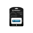 Kingston Technology IronKey Vault Privacy 50, 128 GB, USB A típus, 3.2 Gen 1 (3.1 Gen 1), 250 MB/s, Kupakos, Fekete, Kék