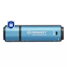 Kingston Technology IronKey Vault Privacy 50, 64 GB, USB A típus, 3.2 Gen 1 (3.1 Gen 1), 250 MB/s, Kupakos, Fekete, Kék