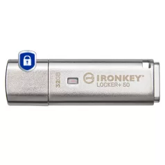   Kingston Technology IronKey Locker+ 50, 32 GB, USB A típus, 3.2 Gen 1 (3.1 Gen 1), 145 MB/s, Kupakos, Ezüst