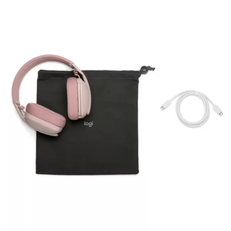 Logitech Zone Vibe 100, Vezeték nélküli, Hívás/zene, 185 g, Headset, Rózsa