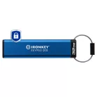Kingston Technology IronKey Keypad 200, 32 GB, USB A típus, 3.2 Gen 1 (3.1 Gen 1), 145 MB/s, Siklócsapágy, Kék
