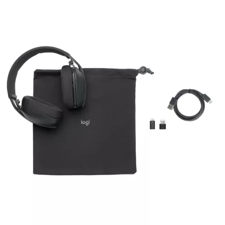 Logitech Zone Vibe Wireless MS, Vezeték nélküli, Hívás/zene, 185 g, Headset, Grafit