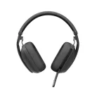 Logitech Zone Vibe Wireless UC, Vezeték nélküli, Hívás/zene, 185 g, Headset, Grafit