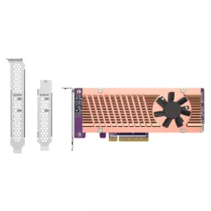   QNAP QM2-2P-384A, PCIe, M.2, PCIe 3.0, Barna, Szürke, NAS / Storage server, Aktív