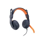Logitech Zone Learn, Vezetékes, Oktatás, 154,5 g, Headset, Kék, Narancssárga