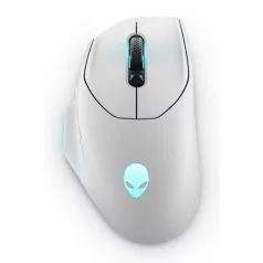   Alienware AW620M, Jobbkezes, Optikai, RF Wireless + USB Type-C, 26000 DPI, Fehér