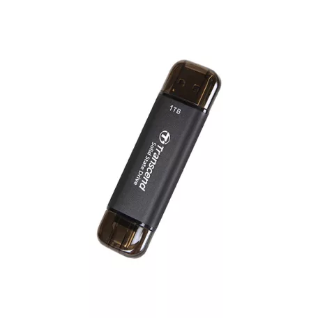 Transcend ESD310C, 1 TB, A-típusú USB-től C-típusú USB-hez, USB 3.2 Gen 2x2, 1050 MB/s, Fekete
