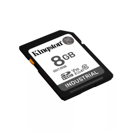 Kingston Technology Industrial, 8 GB, SDXC, Class 10, UHS-I, 100 MB/s, 80 MB/s